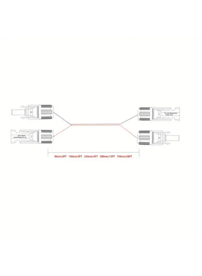 26 قدم كابل تمديد MC4 من عيار 14AWG للألواح الشمسية للمقطورات السكنية - Image 2
